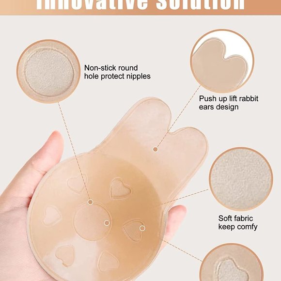 New Adhesive Bra Sticky Bra 2 Pair Push Up -M - Picture 2 of 8